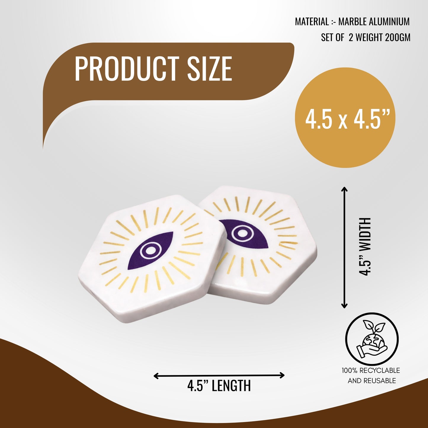 Evil Eye Marble Coasters – Set of 2