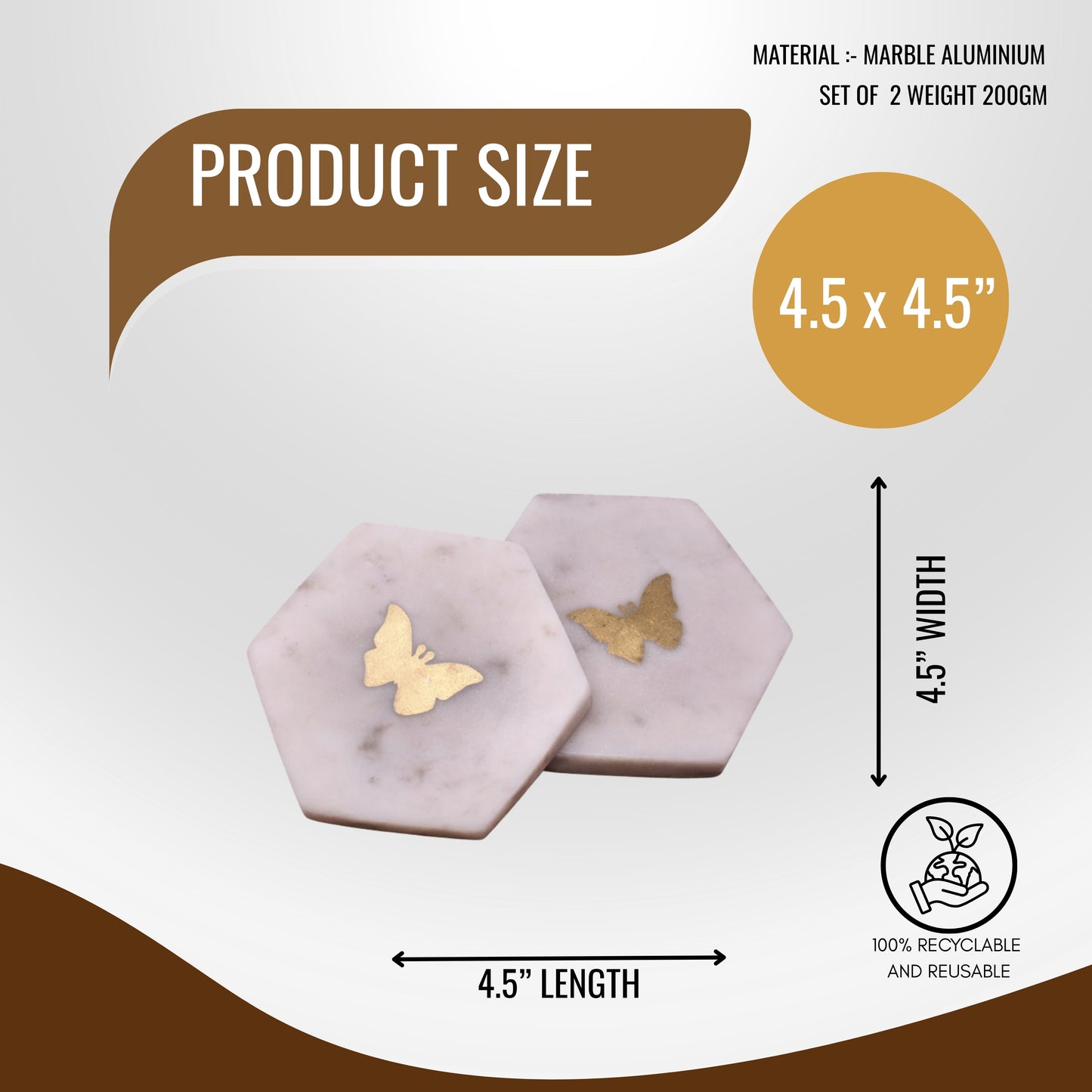 Butterfly Marble Coasters – Set of 2