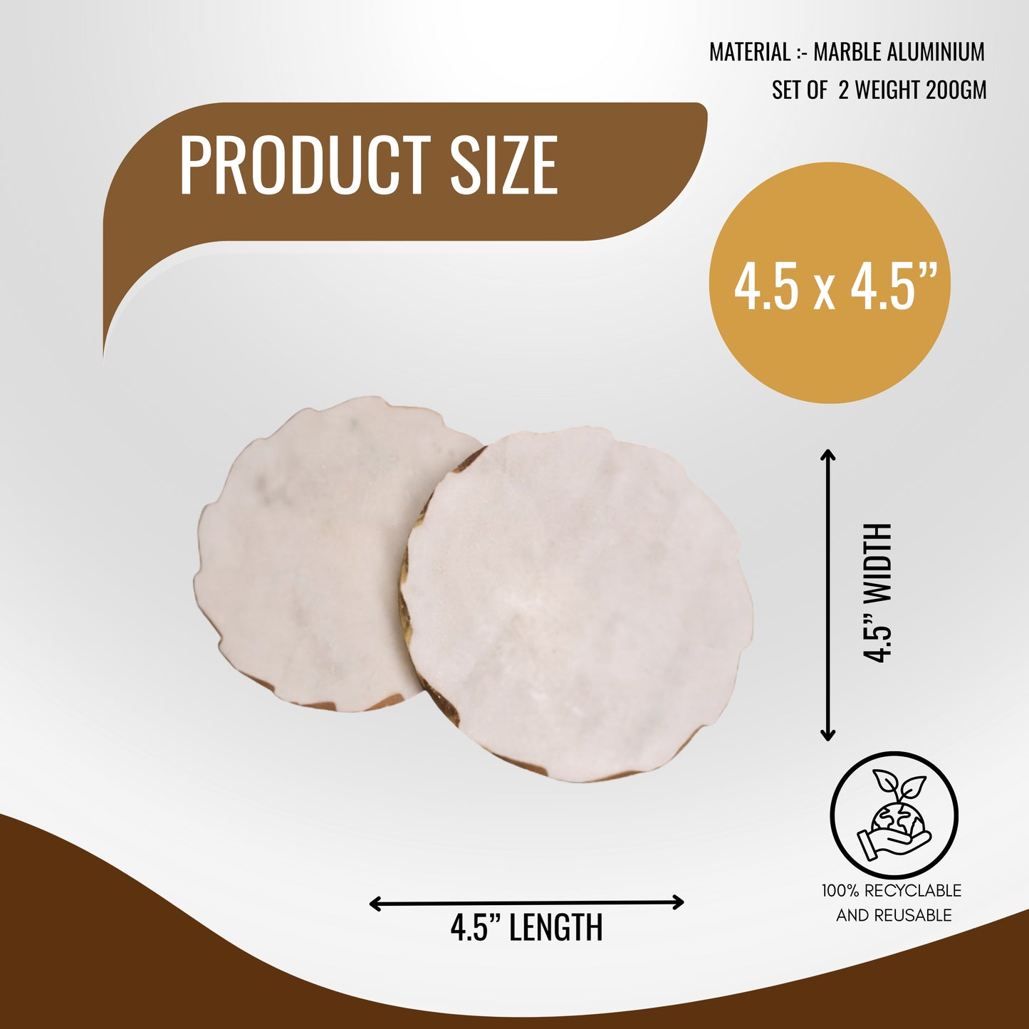 Round Marble Coasters – Set of 2