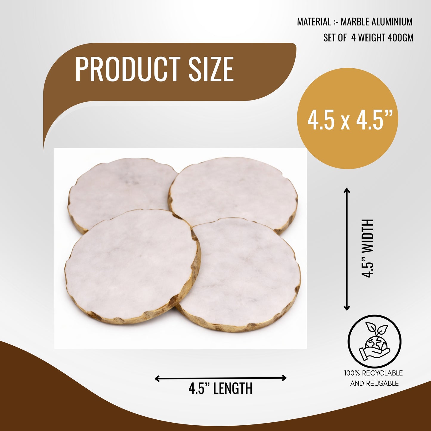 Round Marble Coasters – Set of 4