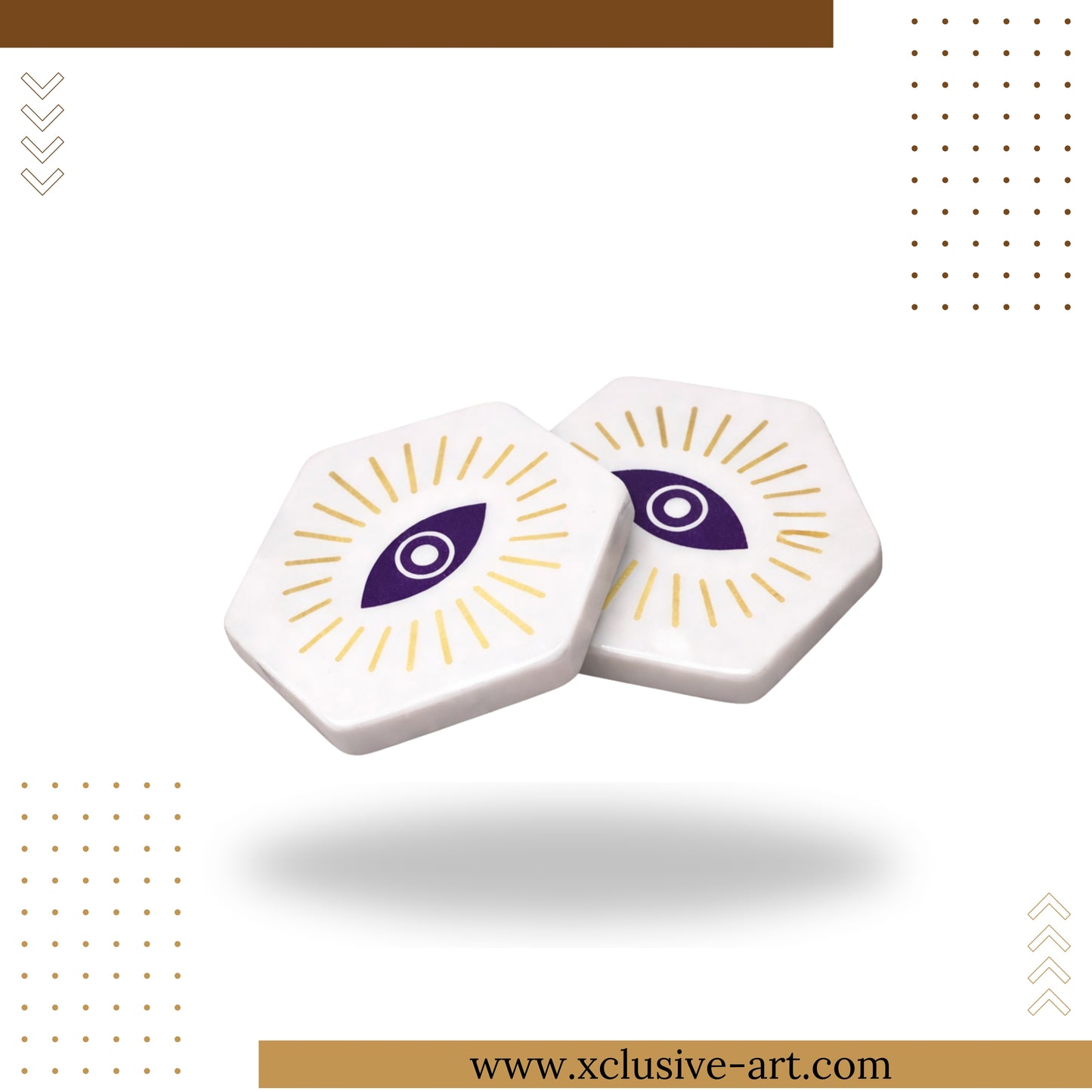 Evil Eye Marble Coasters – Set of 2