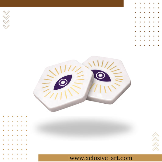 Evil Eye Marble Coasters – Set of 2