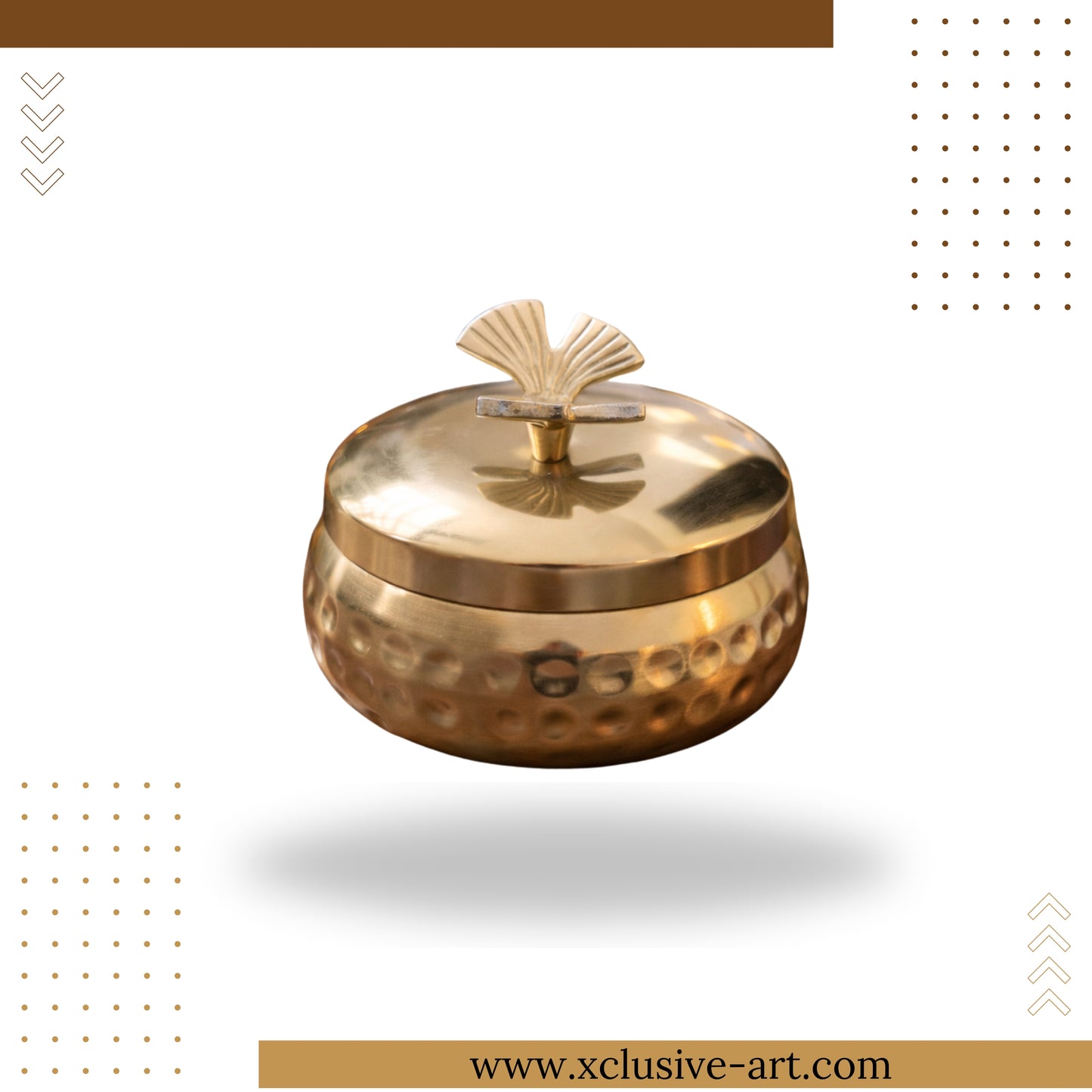 Golden Crest Brass Storage Jar