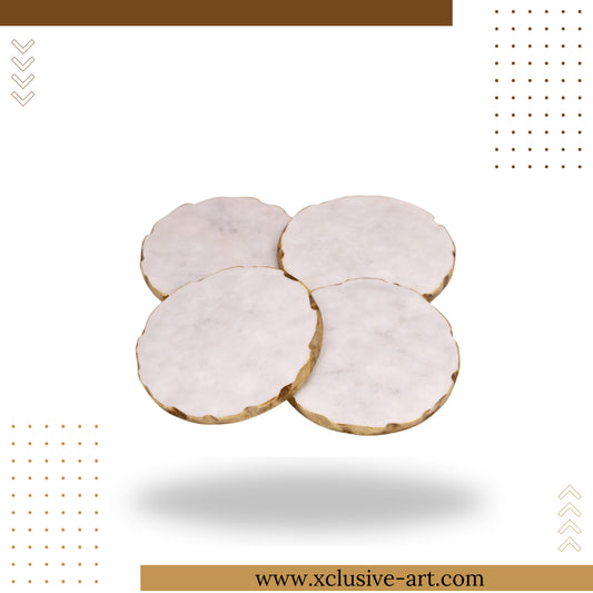 Round Marble Coasters – Set of 4